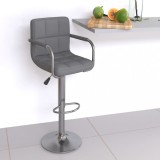 Cumpara ieftin Scaun de bar, gri, piele ecologică