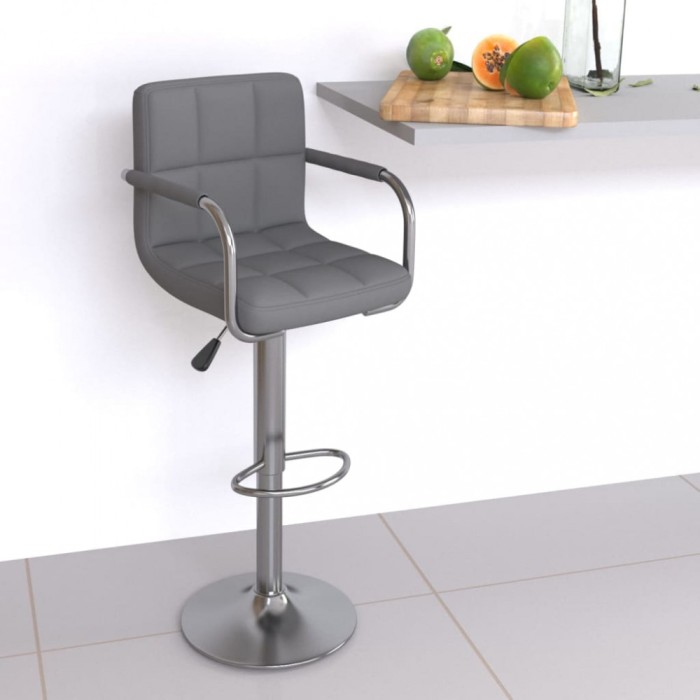 Scaun de bar, gri, piele ecologică