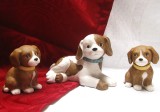 BIBELOU FIGURINA PORTELAN MAT BISCUIT GOEBEL DESIGN NINA MARCO CATELUS CAINE SET 3 BUCATI