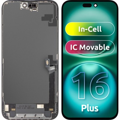 Display cu Touchscreen ZY pentru Apple iPhone 16 Plus, cu Rama, Versiune LCD In-Cell IC Movable, Negru foto