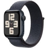 Apple Watch SE (2024), GPS, Carcasa Midnight Aluminium 40mm, Ink Sport Loop