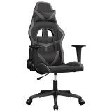 Cumpara ieftin Scaun de gaming de masaj, negru si gri, piele ecologica