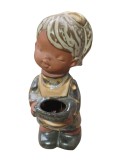 FIGURINA MICUȚĂ VINTAGE CU SUPORT PENTRU IMORTELE DIN CERAMICĂ