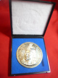 Medalie Vlad Tepes Dracula si Castelul Bran -Argint ,d=6cm ,g=110g ,tirajf.redus