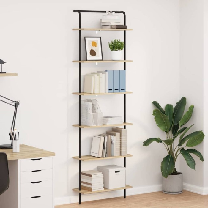 vidaXL Raft pentru cărți Stejar sonoma 60 x 24 x 203 cm Lemn compozit