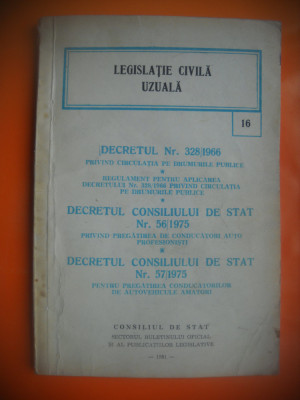 HOPCT LEGISLATIA CIVILA UZUALA-CONSILIUL DE STAT -1981 / 128 PAG foto