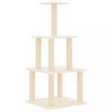 Cumpara ieftin Ansamblu de pisici cu stalpi din funie de sisal, crem, 111 cm