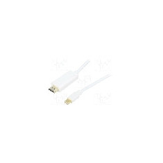 Cablu DisplayPort - HDMI, HDMI mufa, mini DisplayPort mufa, 5m, alb, LOGILINK - CV0125