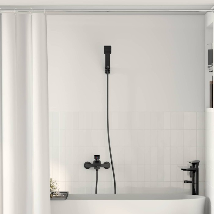 vidaXL Set de cap de duș Negru G 1 / 2 inci 42023403