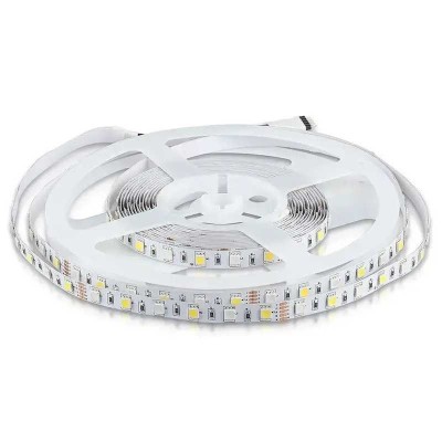Banda LED SMD5050 60LED/m 357lm/m 8W/m RGB+W alb neutru IP20 5m V-TAC SKU-212552 foto