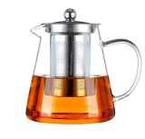 Ceainic 1300 ml CLARICE, sticla borosilicata cu infuzor si capac metalic, Jovy