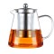 Ceainic 1300 ml CLARICE, sticla borosilicata cu infuzor si capac metalic