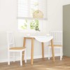 VidaXL Scaune de sufragerie 2 buc Cauciuc din lemn masiv alb 4102430