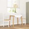 vidaXL Scaune de sufragerie 2 buc Cauciuc din lemn masiv alb 4102430
