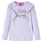 Tricou pentru copii cu m&acirc;neci lungi, lila, 128