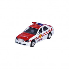 Masinuta die cast cu sunete si lumini, 15 cm, pompieri, alba