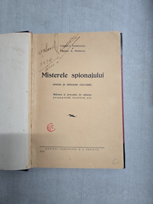 Misterele spionajului - Col. I. Teodorescu și Cpt. A. Hristescu
