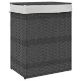 Cumpara ieftin Cos de rufe cu capac, gri, 46x33x60 cm, poliratan