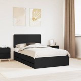Cumpara ieftin Cadru de pat cu sertar Negru 120 x 190 cm Lemn Ingineresc