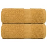 vidaXL Prosoape pentru oaspeți 2 buc Aur 30x50 cm 360 g/m&sup2; 100% bumbac