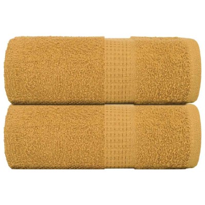 vidaXL Prosoape pentru oaspeți 2 buc Aur 30x50 cm 360 g/m&amp;sup2; 100% bumbac foto