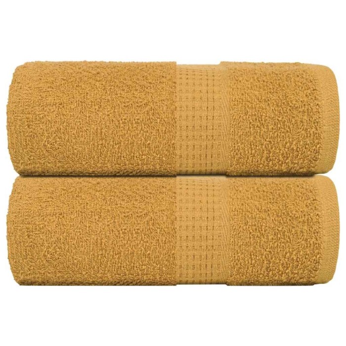 vidaXL Prosoape pentru oaspeți 2 buc Aur 30x50 cm 360 g/m&sup2; 100% bumbac