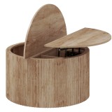 HOMCOM Măsuță rabatabilă, masă de salon cu compartiment ascuns și blat cu &icirc;nchidere amortizată, lemn natural | Aosom Romania