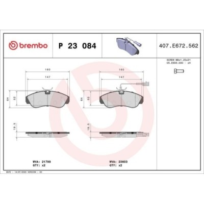Placute frana Citroen Jumper I Box (230l) 02.94-04.02, Jumper I Bus (230p) 02.94-04.02, Jumper I (230) 03.94-04.02; Fiat Ducato Box (230) 03.94-05.05 foto