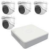 Sistem de supraveghere Hikvision 4 camere interior 5MP, lentila 2.8mm, IR 30m, audio integrat, DVR 4 Canale TurboHD SafetyGuard Surveillance