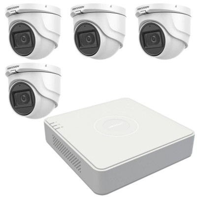 Sistem de supraveghere Hikvision 4 camere interior 5MP, lentila 2.8mm, IR 30m, audio integrat, DVR 4 Canale TurboHD SafetyGuard Surveillance foto