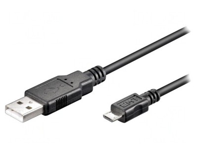 Cablu USB 2.0 A-B Micro 0.3m Negru foto