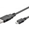Cablu USB 2.0 A-B Micro 5m Negru