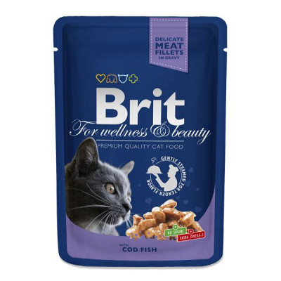 Pliculeț BRIT Premium Cat Cod Fish 100 g foto