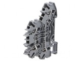 Term. &icirc;mbinare şine 2,5mm&sup2; 2 piste 4 borne gri 2002 TS35