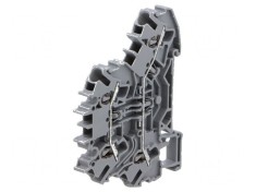 Term. &icirc;mbinare şine 2,5mm&sup2; 2 piste 4 borne gri 2002 TS35