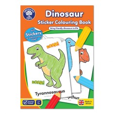 Carte de colorat cu activitati in limba engleza si abtibilduri Dinozaur