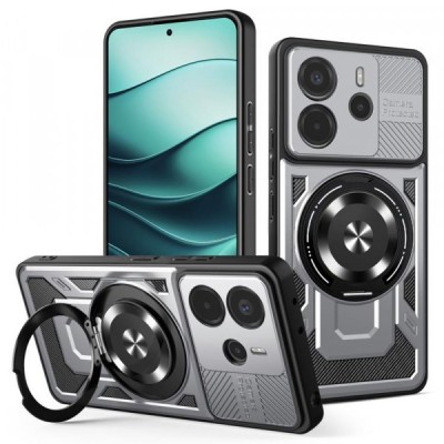 Husa pentru Xiaomi Redmi Note 14 5G, Techsuit, RuggedCam, Gri foto