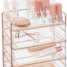 Semn Plastic Cosmetic Storage Organizer Stație cu 2 sertare și 16 divizate