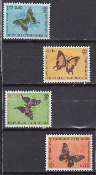 DB1 Fauna Fluturi Indonezia 1963 4 v. MNH