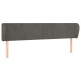 Cumpara ieftin Tablie de pat cu aripioare gri inchis 163x23x78/88 cm catifea