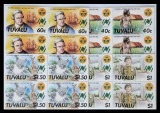 TUVALU 1987-JAMBOREEA CERCETASILOR-Serie completa in bloc de 4 timbre MNH