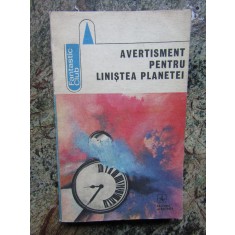 Avertisment pentru liniștea planetei. Antologie S. F. (Constantina Paligora)