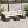 VidaXL Set de canapele pentru grădină 8 pcs Negru, alb