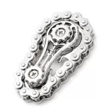 Jucarie fidget spinner premium anti stres, flippy, giroscop din aliaj, jucarie din metal de decompresie, forma lant de angrenaj de bicicleta, 6 x 3.5