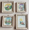 Anotimpuri - set 4 tablouri inramate cu goblenuri retro anii 80