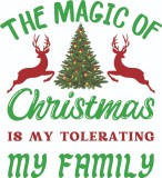Cumpara ieftin Sticker decorativ, The magic of christmas is my tolerating my family , Verde, 65 cm, 7013ST, Oem