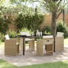 VidaXL Set de masă pentru grădină cu pernă 5 pcs Bej Rattan poli 3379990