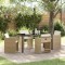 vidaXL Set de masă pentru grădină cu pernă 5 pcs Bej Rattan poli 3379990