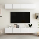 vidaXL Comode TV, 4 buc., alb, 100x30x30 cm, PAL