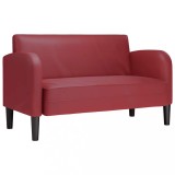 Cumpara ieftin Canapea cu radacina rosu vin 110 cm piele artificiala